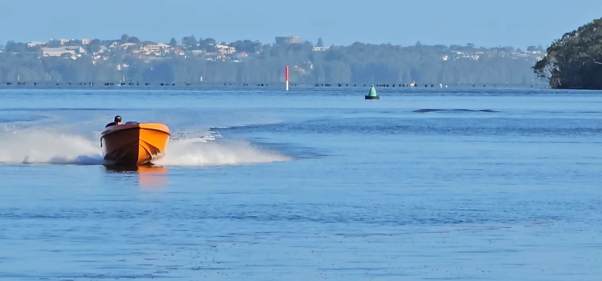 Mighty Boy heading in towards the shore